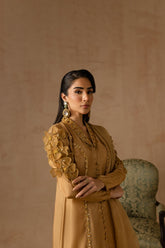 Maria Osama Khan - Bliss  - GOLDEN - RAWSILK & Organza - 3 Piece